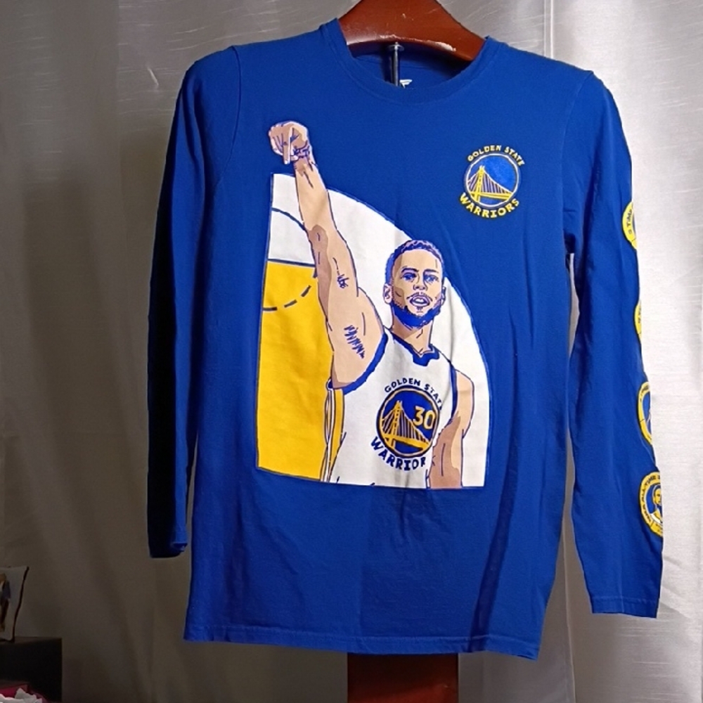 Fanatics Blue Golden State Warriors Long Sleeve Tee Size S(Boy)